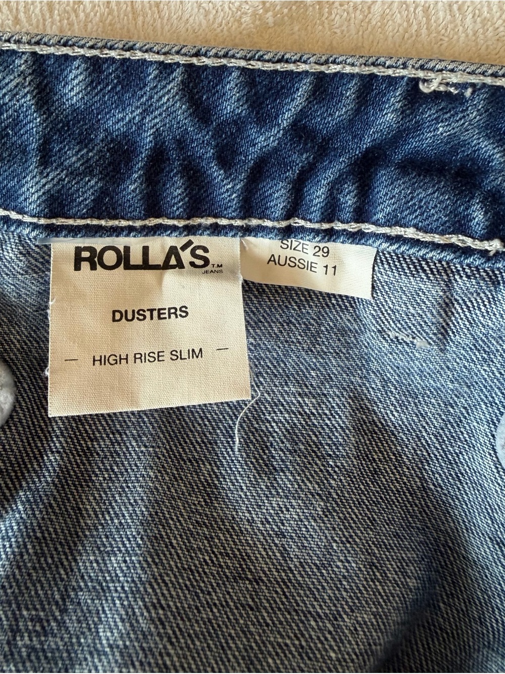 Rolla’s Classic High-Rise Denim Shorts in Dark Blue - Picture 3 of 3